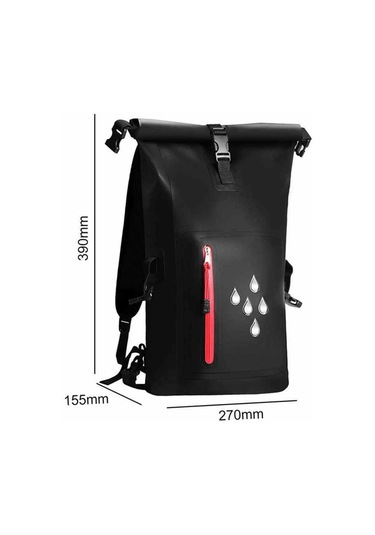 Sones 25l Su Geçirmez Sırt Çantası Su Geçirmez Reflektif Şeritli Kova Çantası Mavi