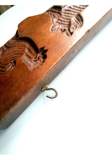 Omeniv Antika Masif Ahşap 3 Figürlü Pasta Kurabiye Kalıbı