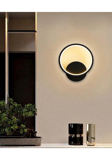 Yatak Odası,çocuk Odası,antre, Modern Tarz Duvar Led Aplik Siyah