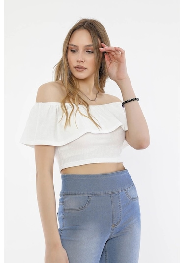 Alexandergardı Volanlı Crop Top (B21-3100)