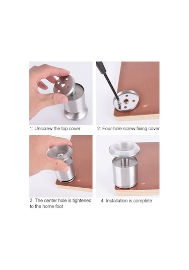 Paslanmaz Çelik Tel Çekme Kalınlaşmış Sütun Kanepe Mobilya Dolabı Ayağı, Yükseklik: 400mm Diğer