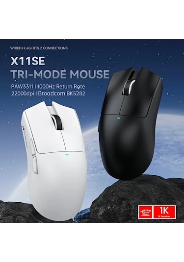 Oldfriend Attack Shark X11se Kırmızı Kablosuz Oyun Faresi 59g Rgb Manyetik Şarj 22k Dpı Diğer