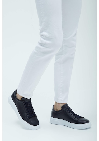 Tamer Tanca Erkek Hakiki Deri Lacivert Sneakers & Spor Ayakkabı 04 2501 Erk Ayk Y23 Lacı Fltr Lacivert