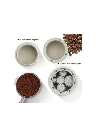 Topshop1 Siyah 58 Mm 3d Baskılı Dikey Çizgili Planetary Manyetik Kahve Dağıtıcı Seti 10 Yedek İğneli Espresso Wdt Aracı 51mm 53mm 54mm Uyumlu Siyah