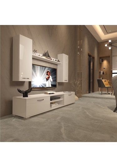 Decoraktiv Eko 7 Mdf Dvd Tv Ünitesi Tv Sehpası Beyaz