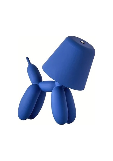 Oldfriend Metalume Sevimli Mavi Köpek Led Masa Lambası Dokunmatik 3 Renk Ayar Şarj Edilebilir Mavi