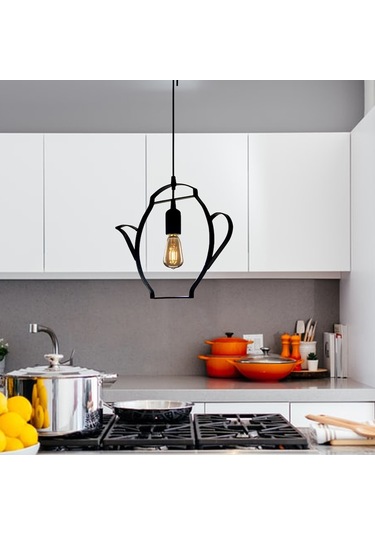 Bundera Çaycı Sarkıt Avize Ferforje Çaydanlık Metal Demlik Avize