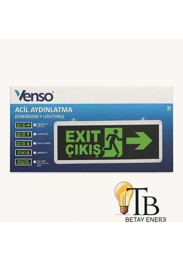 Venso Aşağı Çıkış Işıldak Led Aşağı Tabela Çift Yönlü 2 Adet Açık Yeşil