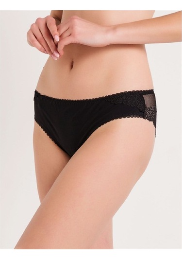 Magic Form 312 Arkası Dantelli Normal Külot - Siyah Siyah