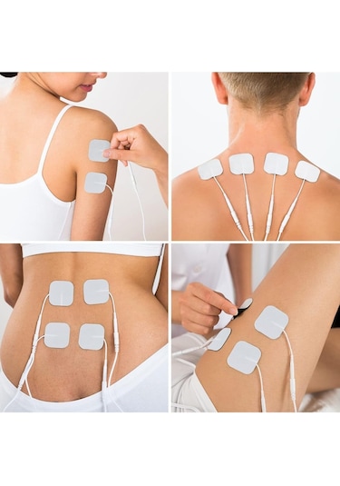 TıpTeknikMarket 5 Paket, 20 Adet Tens Elektrod Pedi 5x5 Cm Extra Güçlendirilmiş Yapışkanlı Esnek Kıvrılabilir Kumaş