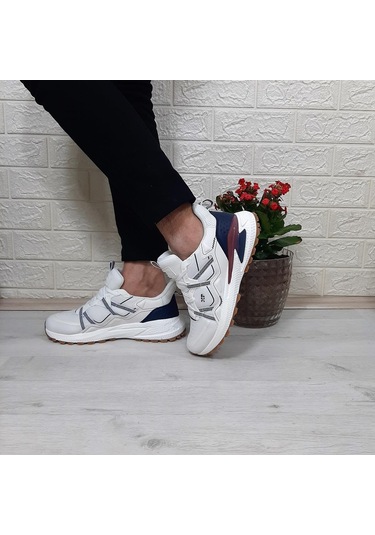 M.p. 1642 Beyaz Memoryfoam Kaydırmaz Rahat Spor Ayakkabı Beyaz