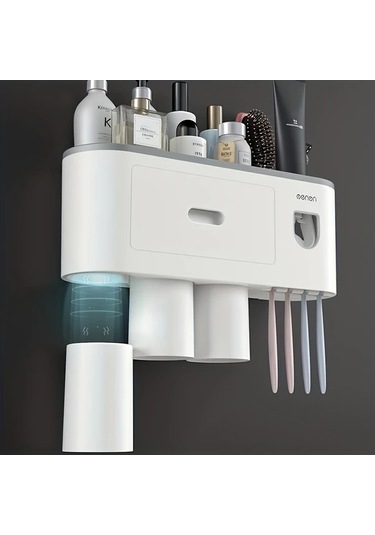 Fastbuy Challenger Siyah 2li Fincan Seti Cok Fonksiyonlu Diş Fırçası Tutucu Otomatik Macun Sıkacağı Duvara Monte Siyah Siyah