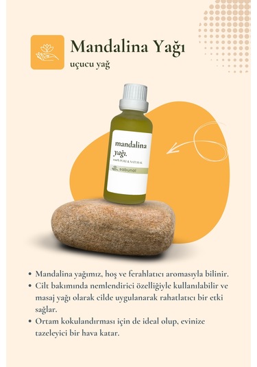 Sabunal Mandalina Yağı 50 ML Aromaterapi Ve Cilt Bakım Yağı