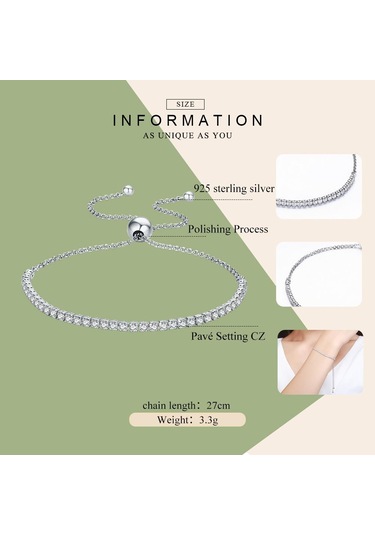 Wostu En Çok Satan Gerçek 925 Ayar Gümüş Köpüklü Strand Zincir Bileklik Kadınlar İçin Gümüş