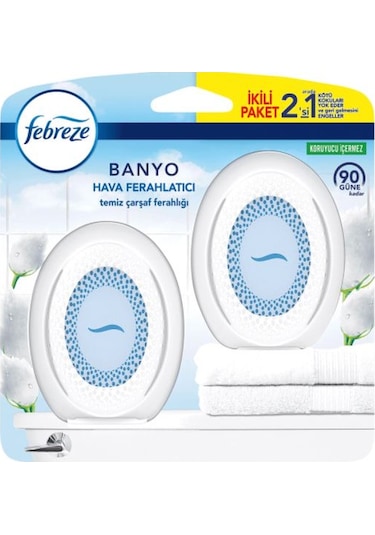Febreze Banyo Oda Kokusu Temiz Çarşaf Ferahlığı 2'li