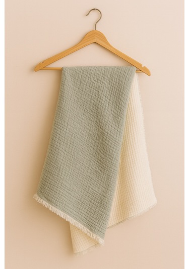 Elyaflı Müslin Battaniye 100x120 Cm Gri