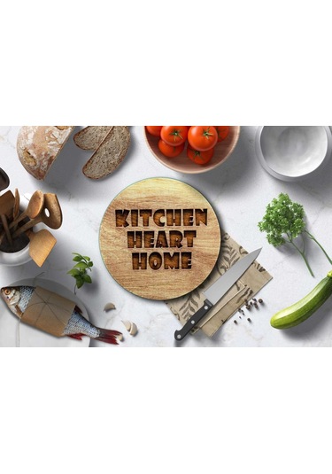 CAM KESME TAHTASI KİTCHEN HEART HOME ÇAP 32 CM
