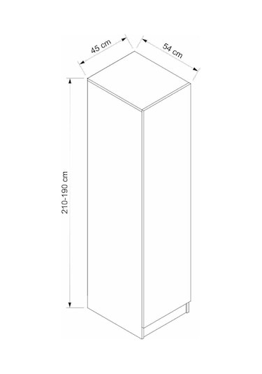 Minar Kale 1 Kapaklı Dolap Beyaz - Beyaz Çizgili Mebran 210cm