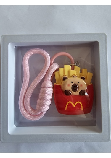 Capybara French Fries Anahtarlık Charm Kırmızı - Sarı