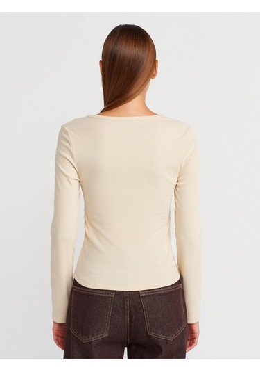 Dilvin 31548 Düğme Detaylı Büzgülü Top-taş Taş