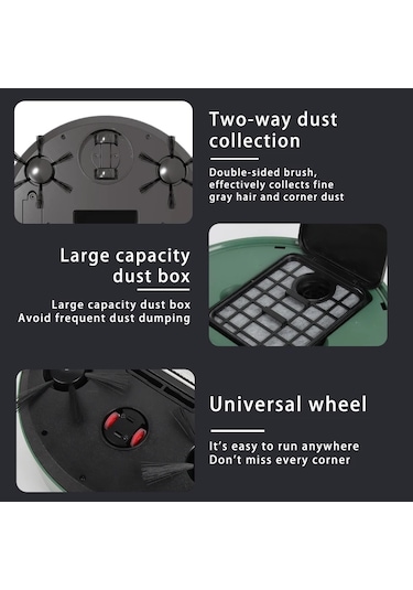 3'ü 1 Arada Akıllı Süpürme Robotu Ev Mini Süpürgesi Süpürme Ve Vakumlama Black Siyah