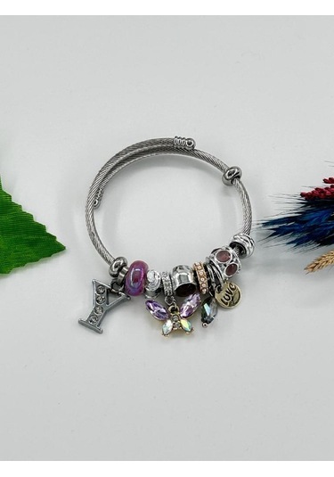 Bhs Life Kadın Charm Y Harfi & Kelebek Çelik Bileklik