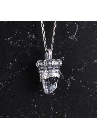 Gothic Kolye - 925 Ayar Gümüş Erkek Kolye - El Yapımı Kolye Gümüş