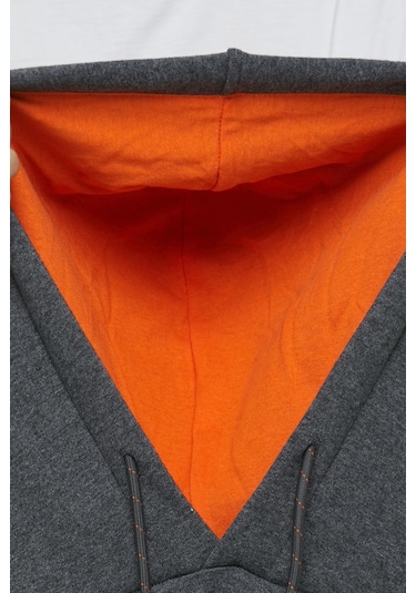 Polostate Erkek Arizona Nakışlı Kapüşonlu 3 İplik Sweatshirt Antrasit