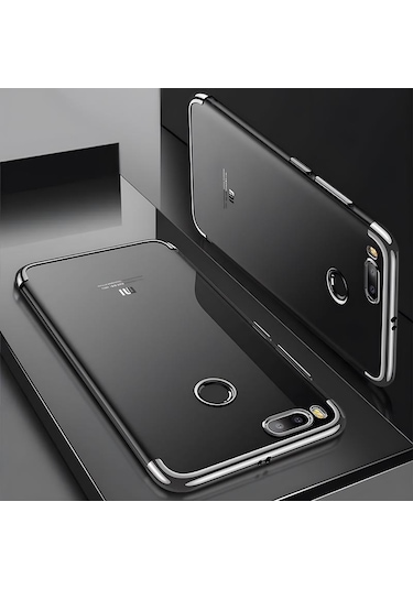 Xiaomi Mi 5x Kılıf Dört Köşeli Lazer Silikon Kılıf Gri