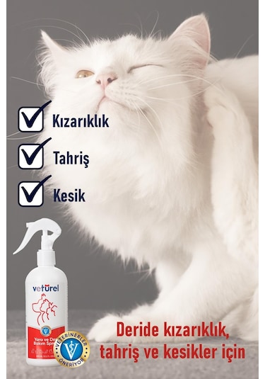 Veturel Kedi Köpek Yara Deri Bakım Spreyi 2 x 300 ML