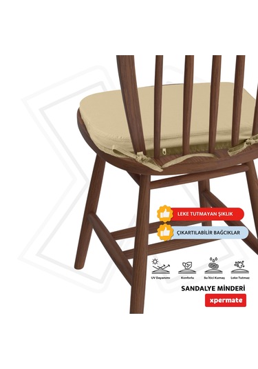 Standartfit Oval Sandalye Minderi 42x42x5 Bej
