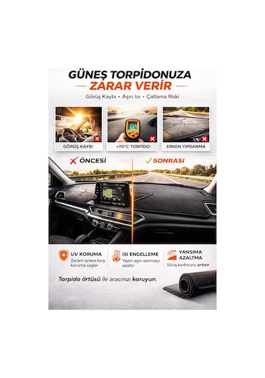 Mercedes-benz - E-serisi Coupe C207 2009-2017 Uyumlu Torpido Koruma Kılıfı - Gri Şeritli