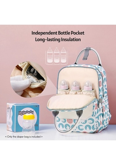 Novahub Moveevo Insular Çok Fonksiyonlu Bebek Bezi Çantası, Outdoor Su Geçirmez, Geniş Kapasite, Puset Askılı, 3 Termal Biberon Cebi Çok Renkli