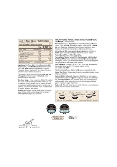 Mealjoy Protein Pancake & Waffle 600 Gr Yüksek Proteinli Vanilya Aromalı