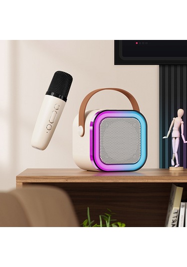 Teltree Taşınabilir Karaoke Makinesi: 2 Kablosuz Mikrofon, Bt Hoparlör, Bas/tiz Ayarı, Led Işık, Tf Kart, Usb Ve Aux Bağlantılı, Çocuklar Ve Yetişkinler İçin.