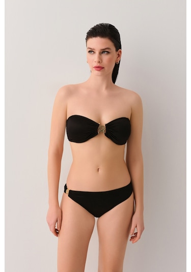 Suwen Noir W Aksesuarlı Detaylı Bikini Alt Sb25690012012 Siyah