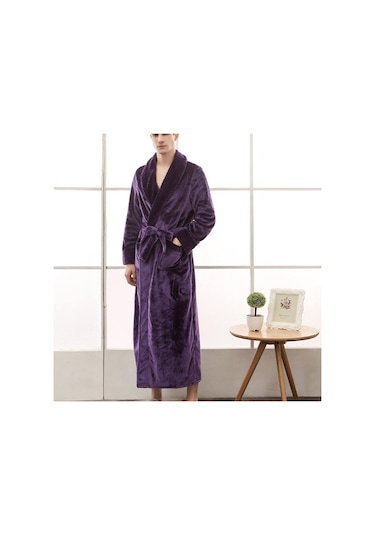 Kadın Bornoz Unisex Havlu Bornozlar Diz Boyu Bornoz Kırmızı