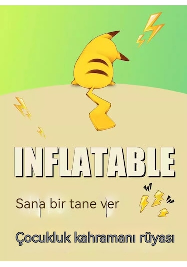 Karikatür Şişme Elbise Cosplay Bikachu Sevimli Komik Gösteri Bebek Kostümü-yetişkin