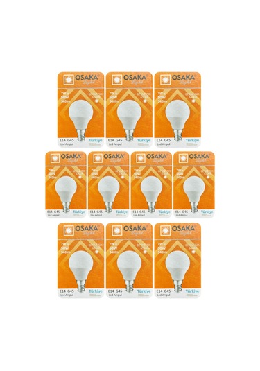 10 Adet Osaka 7w 50w Beyaz Işık E14 Duylu İnce Duy Led Mini Ampul
