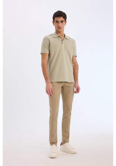 DeFacto Yazlık Gabardin Chino Kanvas Pantolon Slim Fit Dar Kesim Dar Paça Cepli B2089AX25SPBG129