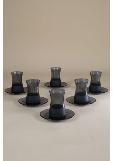 Rakle Matte 12 Parça Çay Seti Siyah 170 Cc Renkli Çok Renkli