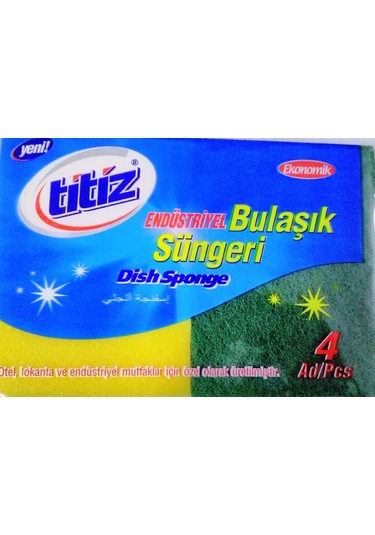 Titiz Endüstriyel Bulaşık Süngeri 4 Adet