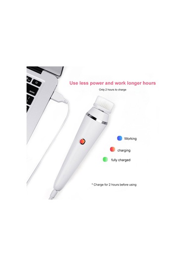 Sones Gözenekleri Ve Siyah Noktaları Temizlemek İçin 4'ü 1 Arada Elektrikli Yüz Temizleme Fırçası Makyaj Temizleme Fırçası Su Geçirmez Silikon Temizleme Aleti Beyaz