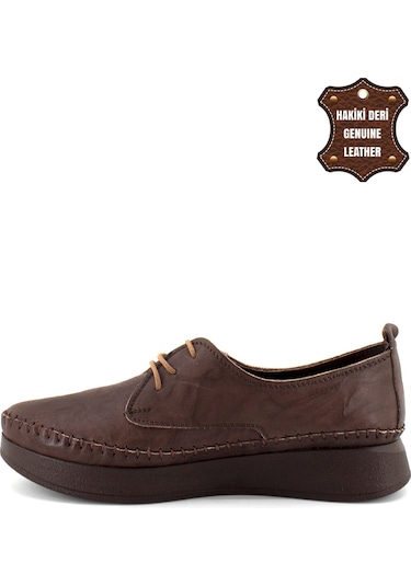 Elit Mn83c Kadın Hakiki Deri Espadril Kahverengi Kahverengi