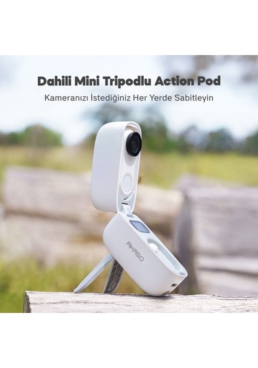 Akaso Snapx 4k/60fps 20mp Wi-fi Mini Aksiyon Kamera,taşınabilir Vücut Kamerası, Giyilebilir Video Ka Beyaz