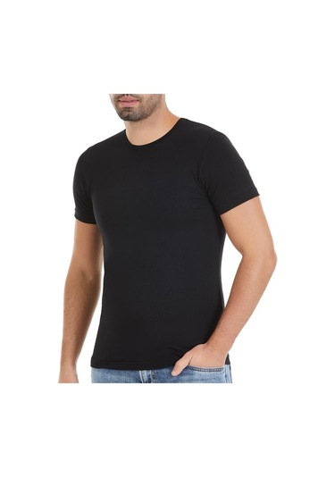 3 Adet Yıldız Erkek Likralı Kısa Kollu T-shirt Fanila Siyah 91 Siyah