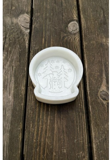 2d Kar Küresi Kardan Adam Desenli Silikon Mum Kalıbı