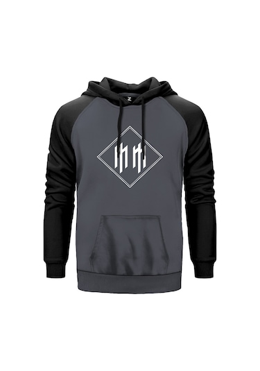 Marilyn Manson Sqqare Gri Reglan Kol Kapşonlu Sweatshirt Gri (551881109) Gri