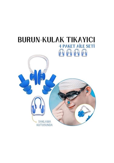 Modacar Kulak Ve Burun Tıkayıcı Havuz 4 Lü Aile Seti
