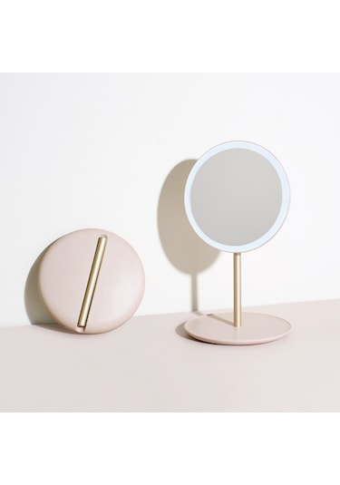 Sones Hm-02 12 Led Taşınabilir Şarjlı Manyetik Katlanır Seyahat Hafif Makyaj Aynası Kayısı